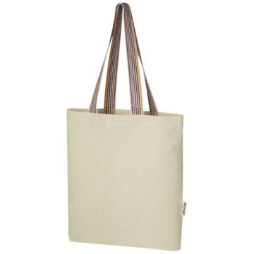 Rainbow torba na zakupy o pojemności 5 l z bawełny z recyklingu o gramaturze 180 g-m²-Naturalny – Gift Design