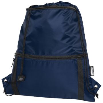 Adventure termoizolowana torba ściągana sznurkiem o pojemności 9 l z materiału z recyklingu z certyfikatem GRS-Granatowy – Gift Design