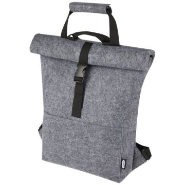 Felta torba rowerowa z filcu zamykana od góry z materiałów z recyklingu z certyfikatem GRS o pojemności 13 l-Średni szary – Gift Design
