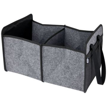 Felta składany filcowy organizer samochodowy z materiałów z recyklingu z certyfikatem GRS-Średni szary – Gift Design