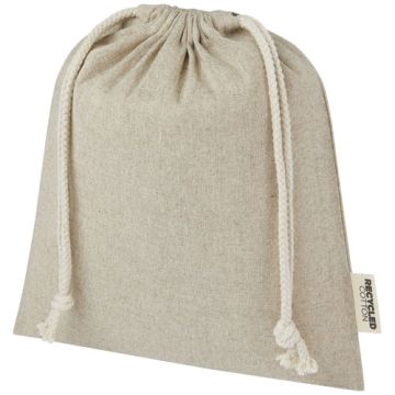 Pheebs torba na prezent z bawełny z recyklingu o gramaturze 150 g-m² i z certyfikatem GRS, średnia o pojemności 1,5 l-Melanż naturalny – Gift Design