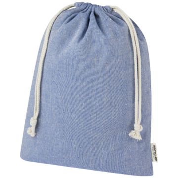 Pheebs torba na prezent z bawełny z recyklingu o gramaturze 150 g-m² i z certyfikatem GRS, duża o pojemności 4 l-Melanż niebieski – Gift Design