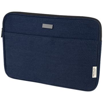 Joey 14-calowe etui na laptopa z płótna z recyklingu z certyfikatem GRS, o pojemności 2 l-Granatowy – Gift Design