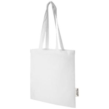 Madras torba na zakupy z bawełny z recyklingu o gramaturze 140 g-m2 i pojemności 7 l-Biały – Gift Design