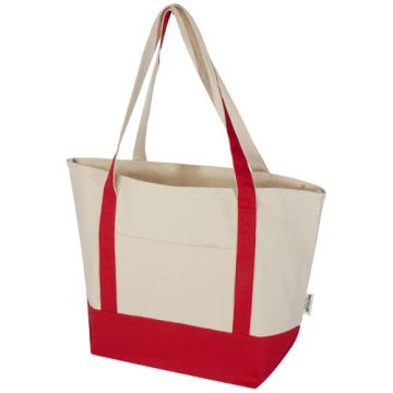 Sam torba na zakupy z bawełny z recyklingu z certyfikatem GRS o gramaturze 320 g-m²-Czerwony – Gift Design