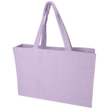 Torba plażowa Siam z materiału frotte z recyklingu GRS, o pojemności 13 l-Liliowy – Gift Design