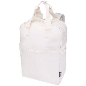 Trip Aware™, plecak na laptopa 14 cali wykonany z materiałów z recyklingu, 9 l-Złamana biel – Gift Design