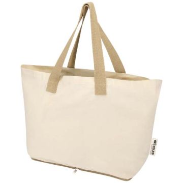 Sierra torba na zakupy z bawełny z recyklingu z certyfikatem GRS o gramaturze 140 g-m², 12 l-Naturalny – Gift Design