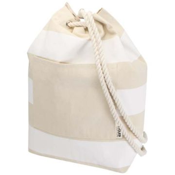Torba żeglarska typu duffel Florida o pojemności 15 l, wykonana z recyklingowanej tkaniny z recyklingu z certyfikatem GRS o g-Biały – Gift Design