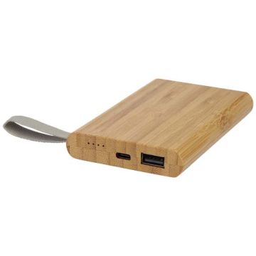 Powerbank Tulda o pojemności 5 000 mAh wykonany z bambusa-Naturalny – Gift Design