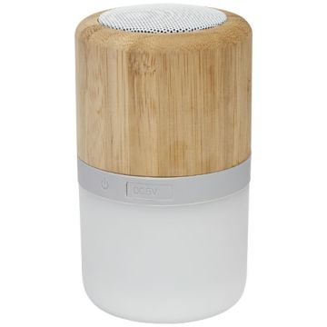 Bambusowy głośnik Bluetooth® Aurea z podświetleniem -Naturalny – Gift Design