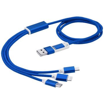 Kabel do ładowania 5 w 1 z podwójnym wejściem Versatile-Królewski niebieski – Gift Design