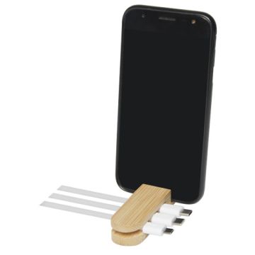 Bambusowy organizer na kable Edulis -Beżowy – Gift Design