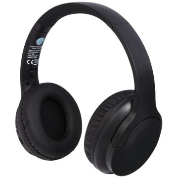 Loop słuchawki Bluetooth® z tworzyw sztucznych pochodzących z recyklingu-Czarny – Gift Design