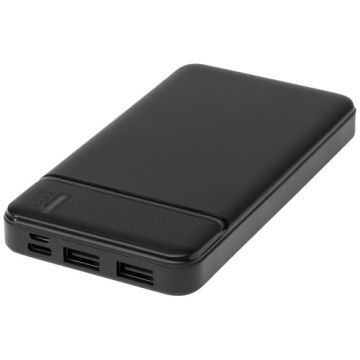 Loop powerbank o pojemności 10 000 mAh z tworzyw sztucznych pochodzących z recyklingu -Czarny – Gift Design