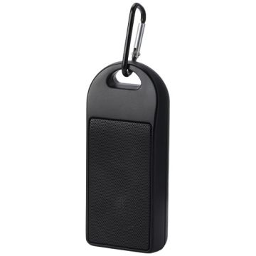 Omni głośnik Bluetooth® IPX4 o mocy 3 W z tworzyw sztucznych pochodzących z recyklingu z certyfikatem RCS-Czarny – Gift Design
