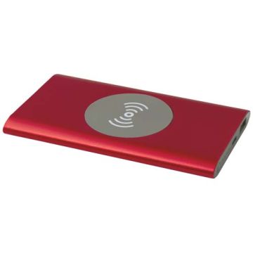 Juice bezprzewodowy powerbank o pojemności 4000 mAh Type-C z aluminium pochodzącego z recyklingu -Czerwony – Gift Design