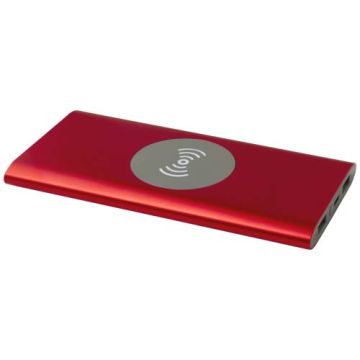 Juice bezprzewodowy powerbank o pojemności 8000 mAh Type-C z aluminium pochodzącego z recyklingu-Czerwony – Gift Design