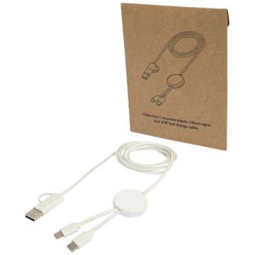 Citala kabel do synchronizacji danych i szybkiego ładowania 5 w 1 27 W o długości 150 cm z tworzyw sztucznych pochodzących z -Biały – Gift Design