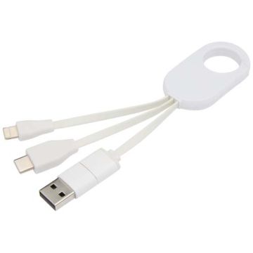 Troop kabel do ładowania 4 w 1 z tworzyw sztucznych pochodzących z recyklingu-Biały – Gift Design