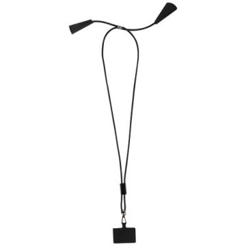 Funi smycz do smartfona z tworzyw sztucznych pochodzących z recyklingu z wbudowaną funkcją synchronizacji danych i kablem 5 w-Czarny – Gift Design