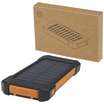 Altair wytrzymały powerbank o pojemności 5000 mAh i mocy 10 W, wykonany z tworzyw sztucznych pochodzących z recyklingu, z wbu-Czarny – Gift Design