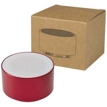 Ankaa bezprzewodowy głośnik Bluetooth® o mocy 3 W z recyklingowanego aluminium-Czerwony – Gift Design