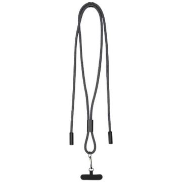 SMART 65 W - kabel ładujący wykonany z tworzywa sztucznego RPET, ze smyczą-Czarny – Gift Design