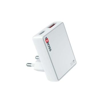 Ładowarka ścienna SKROSS® Slim 30 W (wersja europejska)-Biały – Gift Design