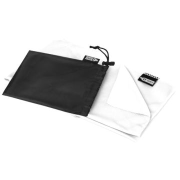 Ręcznik chłodzący Raquel z PET z recyklingu w pokrowcu-Biały – Gift Design