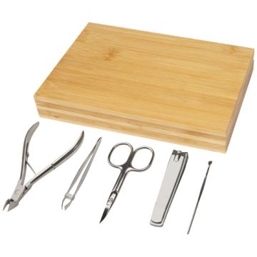Ladia 5-częściowy zestaw do manicure z bambusa-Naturalny – Gift Design