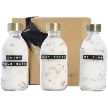 Wellmark Just Relax 3-częściowy zestaw soli do kąpieli, każda o pojemności 200 ml -Przezroczysty klarowny – Gift Design