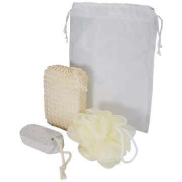 3-częściowy zestaw akcesoriów kąpielowych Harmony-Naturalny – Gift Design