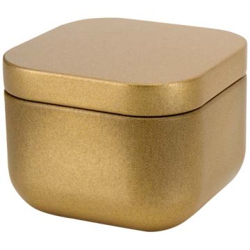 Tindra kwadratowa świeca w puszce o zapachu wanilii-Złoty – Gift Design