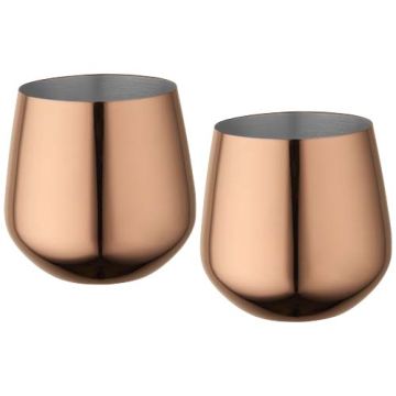 Zestaw kubków ze stali nierdzewnej Cascade o pojemności 540 ml-Różowe złoto – Gift Design