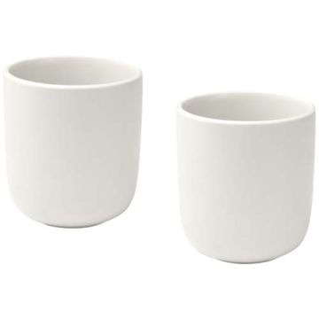Male kubki ceramiczne o pojemności 200 ml - zestaw 2 sztuk-Biały – Gift Design
