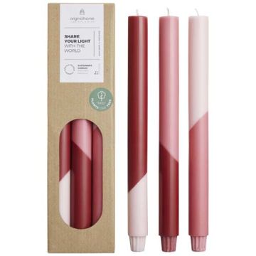 Originalhome Eden świece diagonalne — zestaw 3 szt.-Czerwony – Gift Design