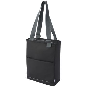 Aqua wodoodporna torba na zakupy o pojemności 14 l na 14-calowego laptopa wykonana z materiałów z recyklingu z certyfikatem G-Czarny – Gift Design