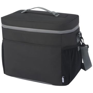 Joey wodoodporna torba termoizolacyjna z recyklingu z certyfikatem GRS o pojemności 22 l mieszcząca 20 puszek-Czarny – Gift Design