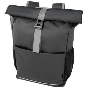 Aqua wodoodporna torba rowerowa o pojemności 20 l na 15-calowego laptopa wykonana z materiałów z recyklingu z certyfikatem GR-Czarny – Gift Design