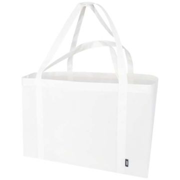 Jumbo bardzo duża torba na zakupy o pojemności 65 l wykonana z włókniny z recyklingu z certyfikatem GRS-Biały – Gift Design