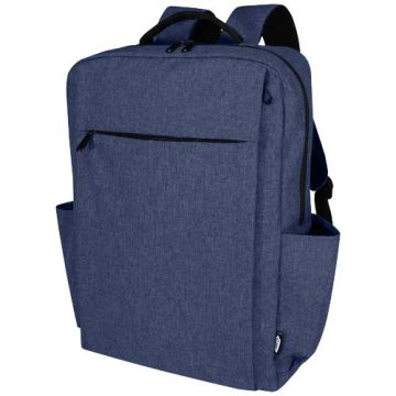 Libra plecak na laptopa o przekątnej 15 cali o pojemności 15 l wykonany z materiałów z recyclingu z certyfikatem GRS-Melanż granatowy – Gift Design