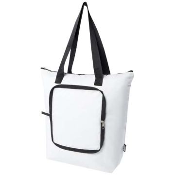 Składana torba termiczna EcoFold z materiału RPET, o pojemności 15 l-Biały – Gift Design