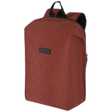 Luma plecak na laptopa z ekranem o przekątnej 15 cali z płótna z recyklingu z certyfikatem GRS o pojemności 10 l-Ceglasty – Gift Design