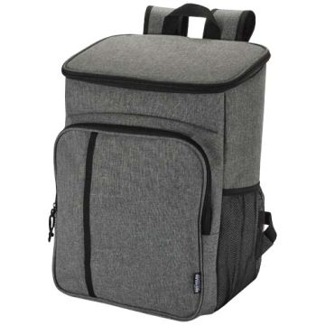 Tundra plecak termiczny z certyfikatem GRS z recyklingu z zestawem sztućców, 20 l-Melanż szary – Gift Design