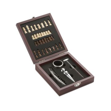Zestaw do wina z szachami TREBB – Gift Design