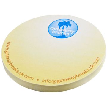 Sticky-Mate® karteczki samoprzylepne z materiałów z recyklingu w kształcie koła-Biały – Gift Design