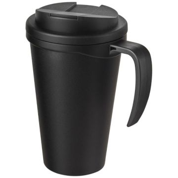 Americano® Grande 350 ml mug with spill-proof lid-Czarny – Gift Design