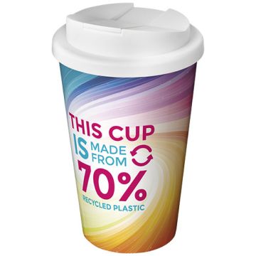 Brite-Americano® Eco szczelny kubek izolowany o pojemności 350 ml-Biały – Gift Design