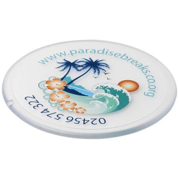 Podkładka okrągła Renzo wykonana z tworzywa sztucznego-Przezroczysty klarowny – Gift Design